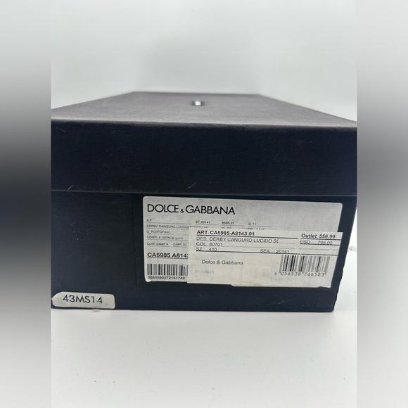 Dolce & Gabbana Men’s Derby Canguro Lucido Business Shoes US Size 8  UK 7 IT 40 - Picture 13 of 16